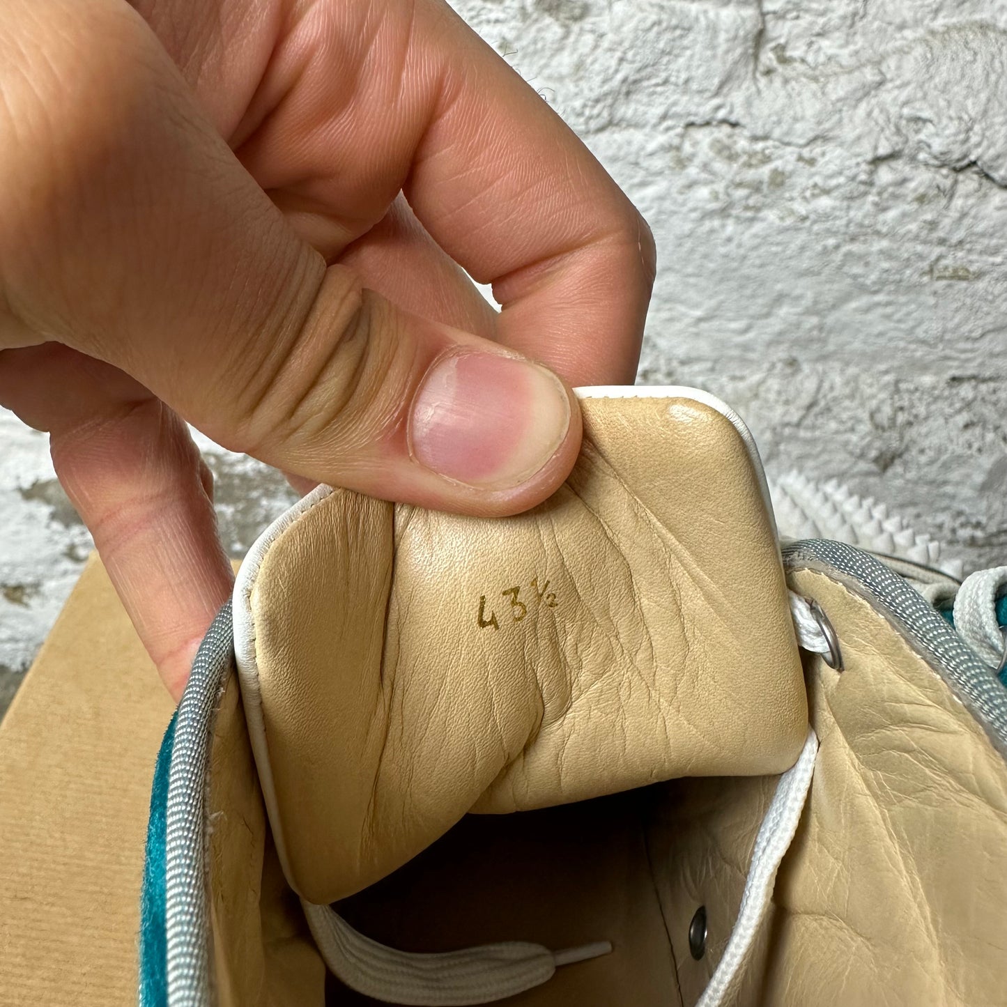 Louboutin Blue Green Stripe Spike Sneaker Sz 10.5 (43.5)