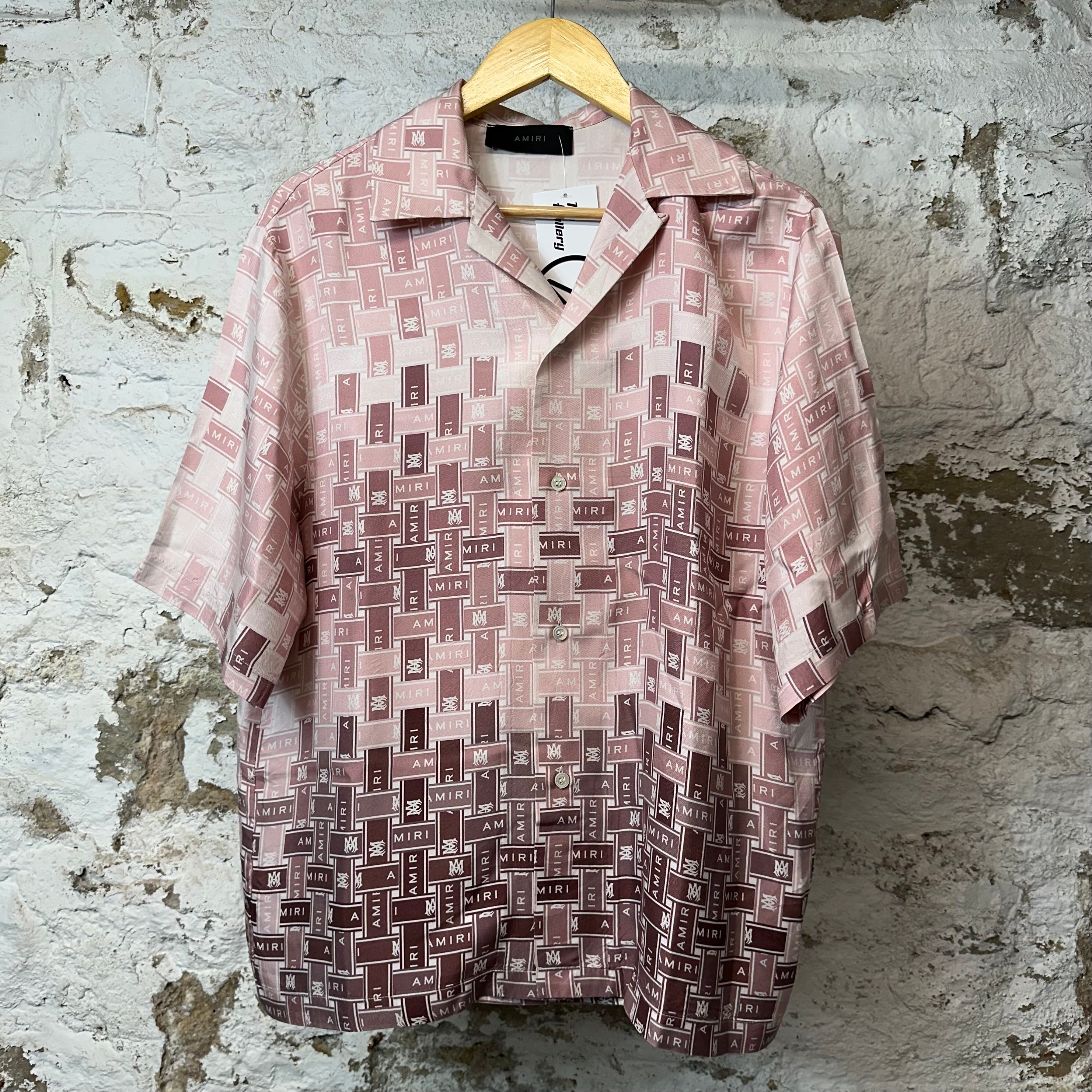 Amiri Gradient Tape Button Up Shirt Pink Sz L