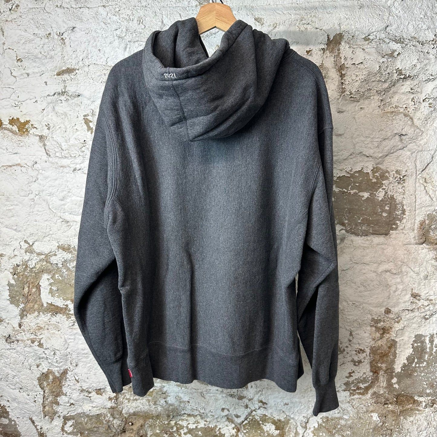 Supreme Red Box Logo Hoodie Dark Grey Sz M