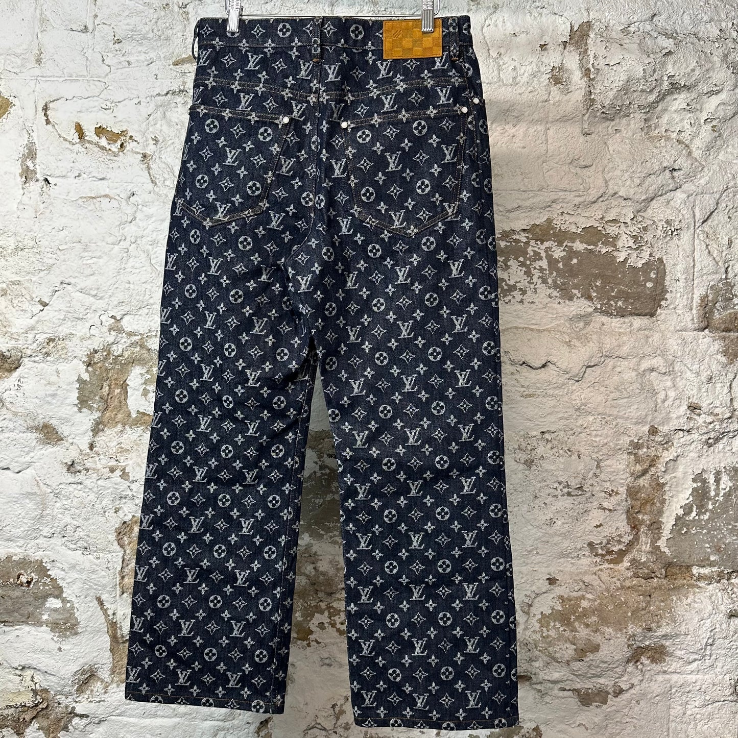 Louis Vuitton Dark Blue Monogram Denim Jeans Sz 30