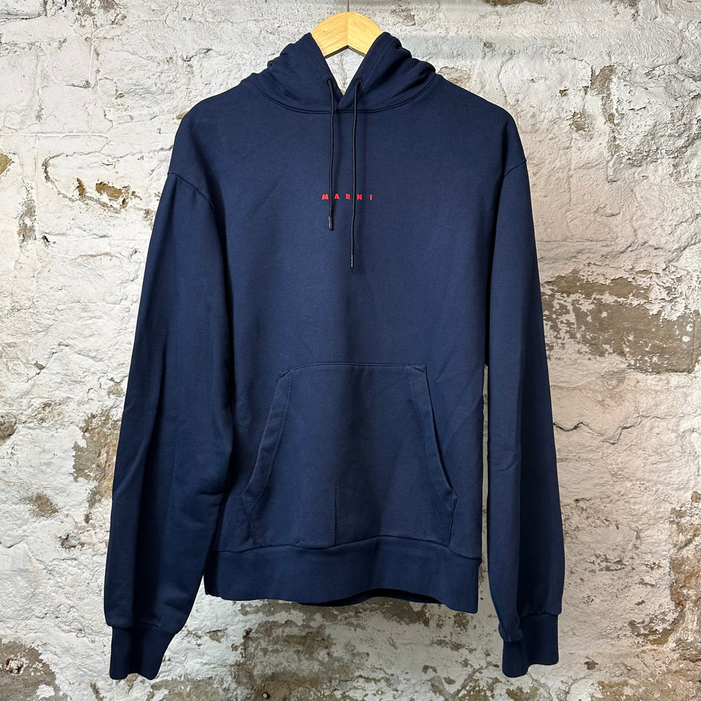 Marni Red Logo Hoodie Navy Sz S (46)