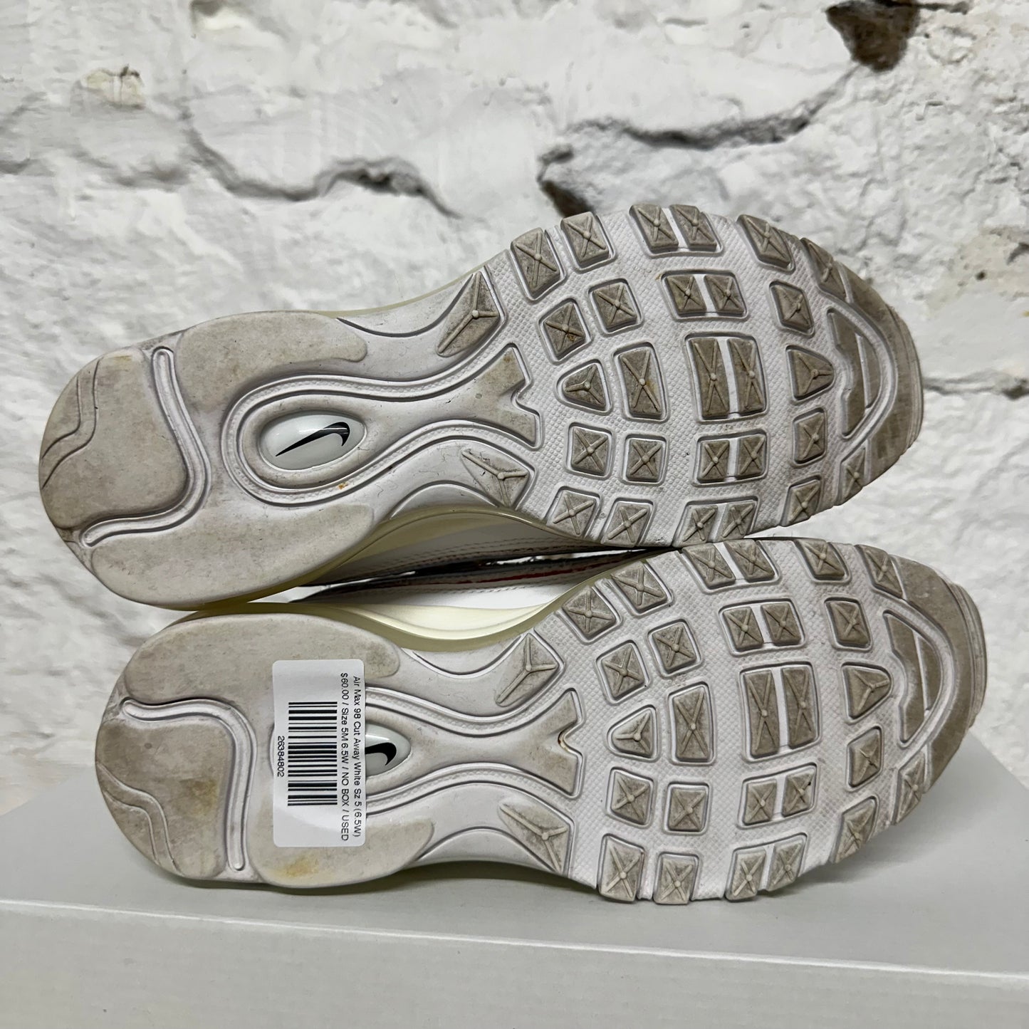 Nike Air Max 98 Cut Away White Sz 5 (6.5W)