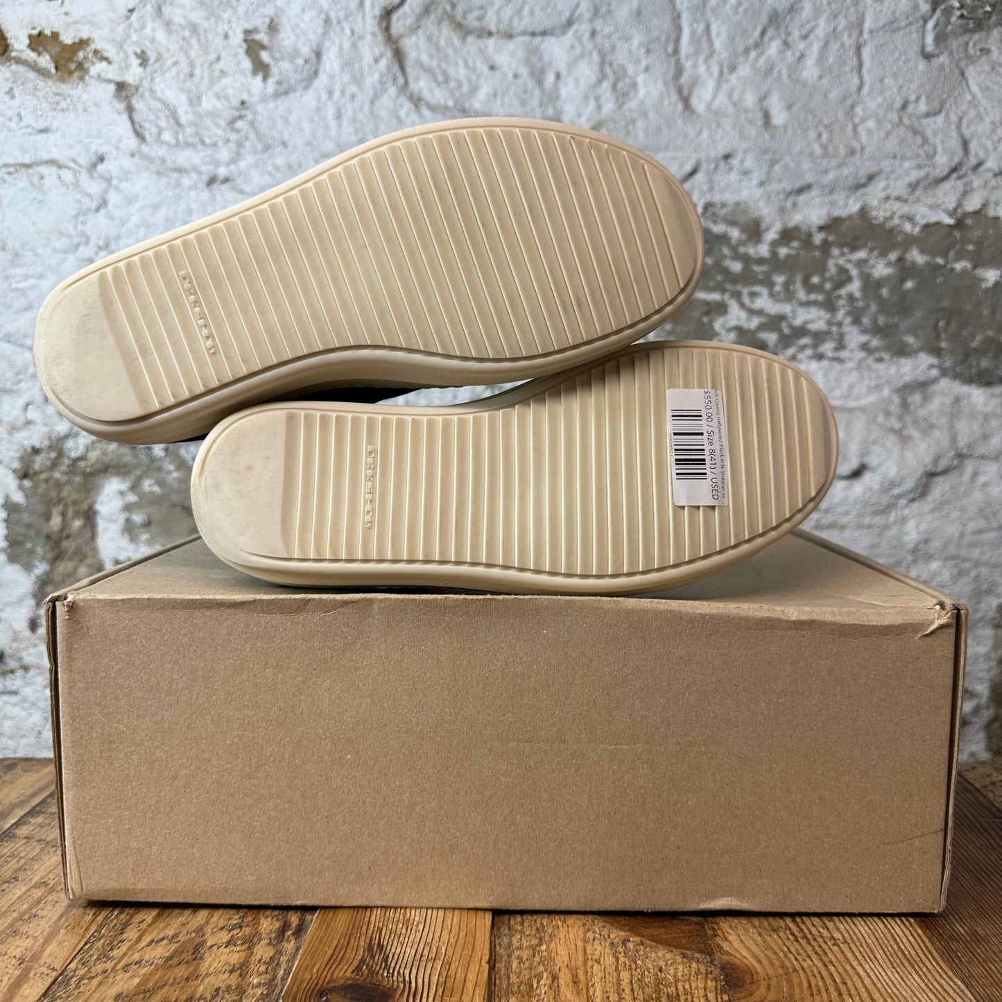 Rick Owens Hollywood Black Milk Sneaker Sz 8 (41)