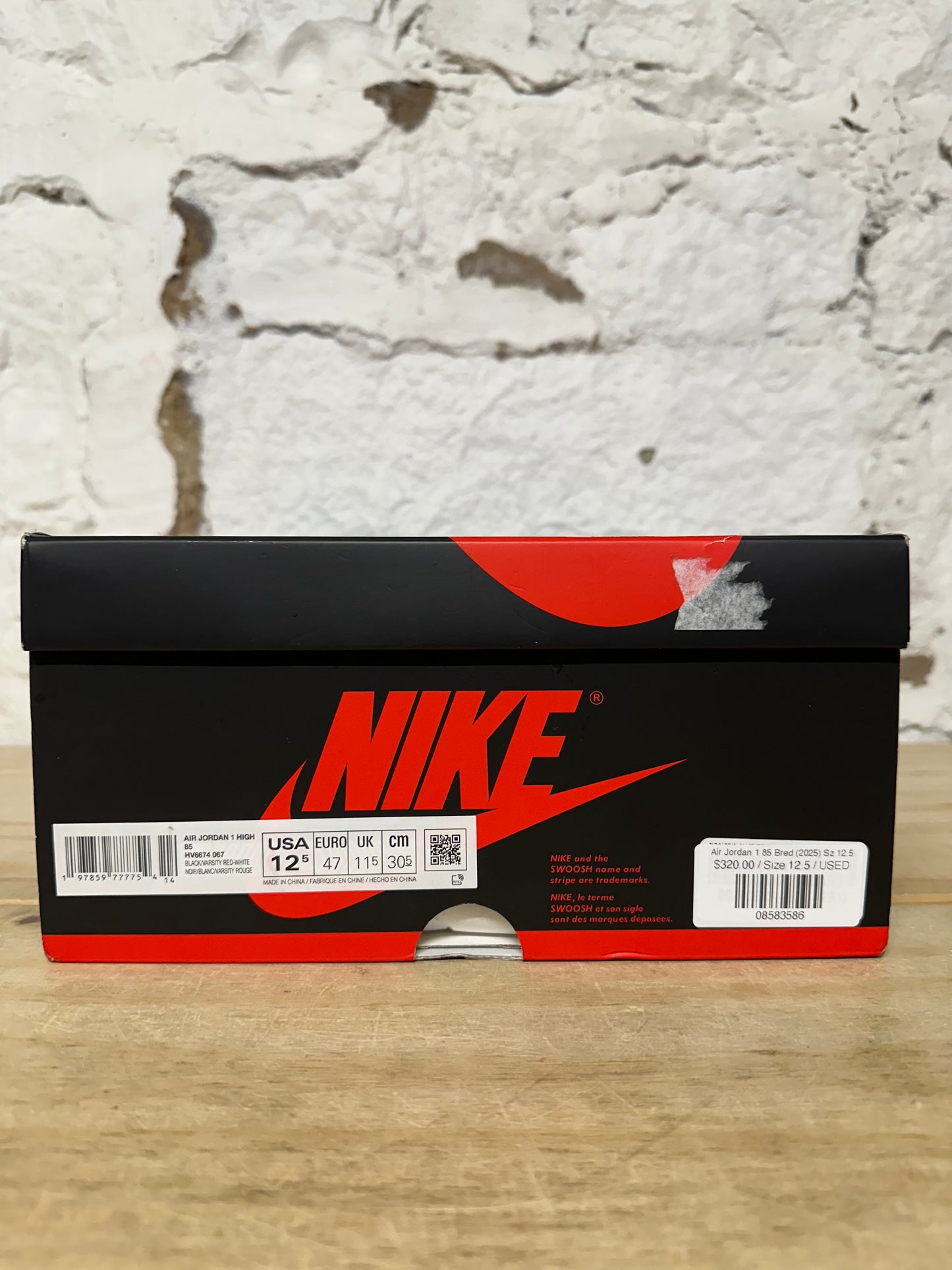 Air Jordan 1 High '85 Bred Sz 12.5