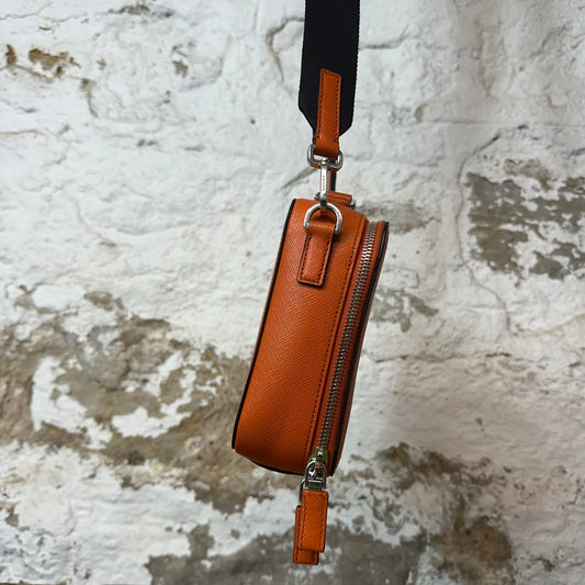 Prada Brique Saffiano Leather Orange Crossbody Bag