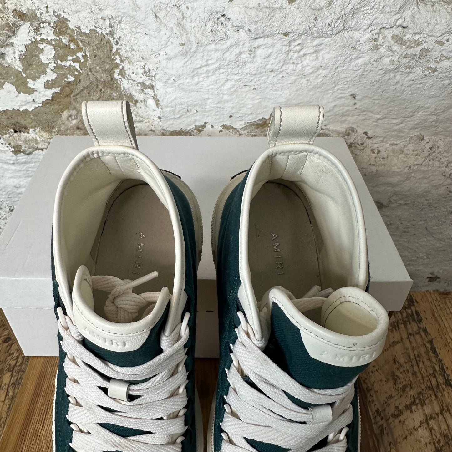 Amiri High White AM Forest Green White Sneaker Sz 8 (41)