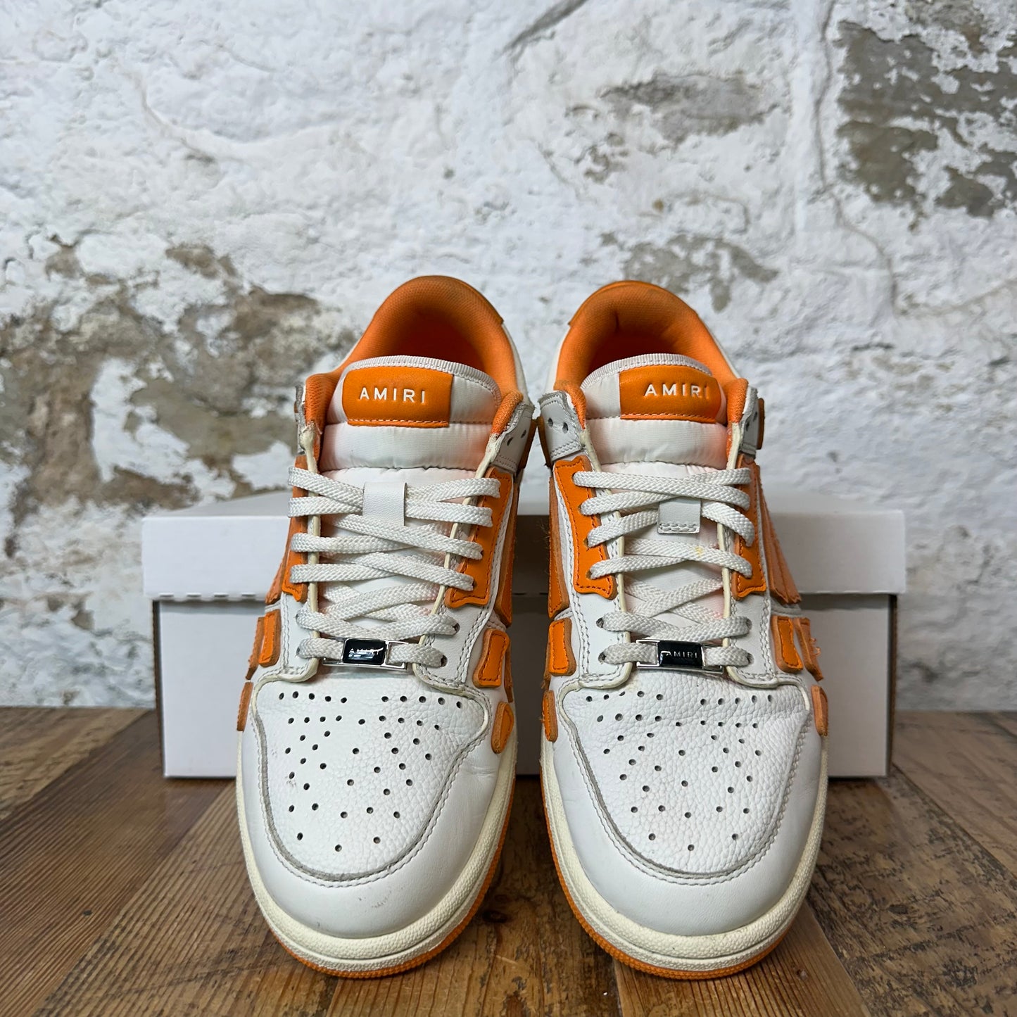 Amiri Orange Skeleton White Cream Sneaker Sz 8 (41) No Box
