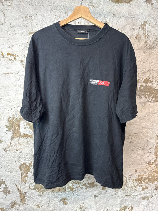 Balenciaga News Black T-shirt Sz XL