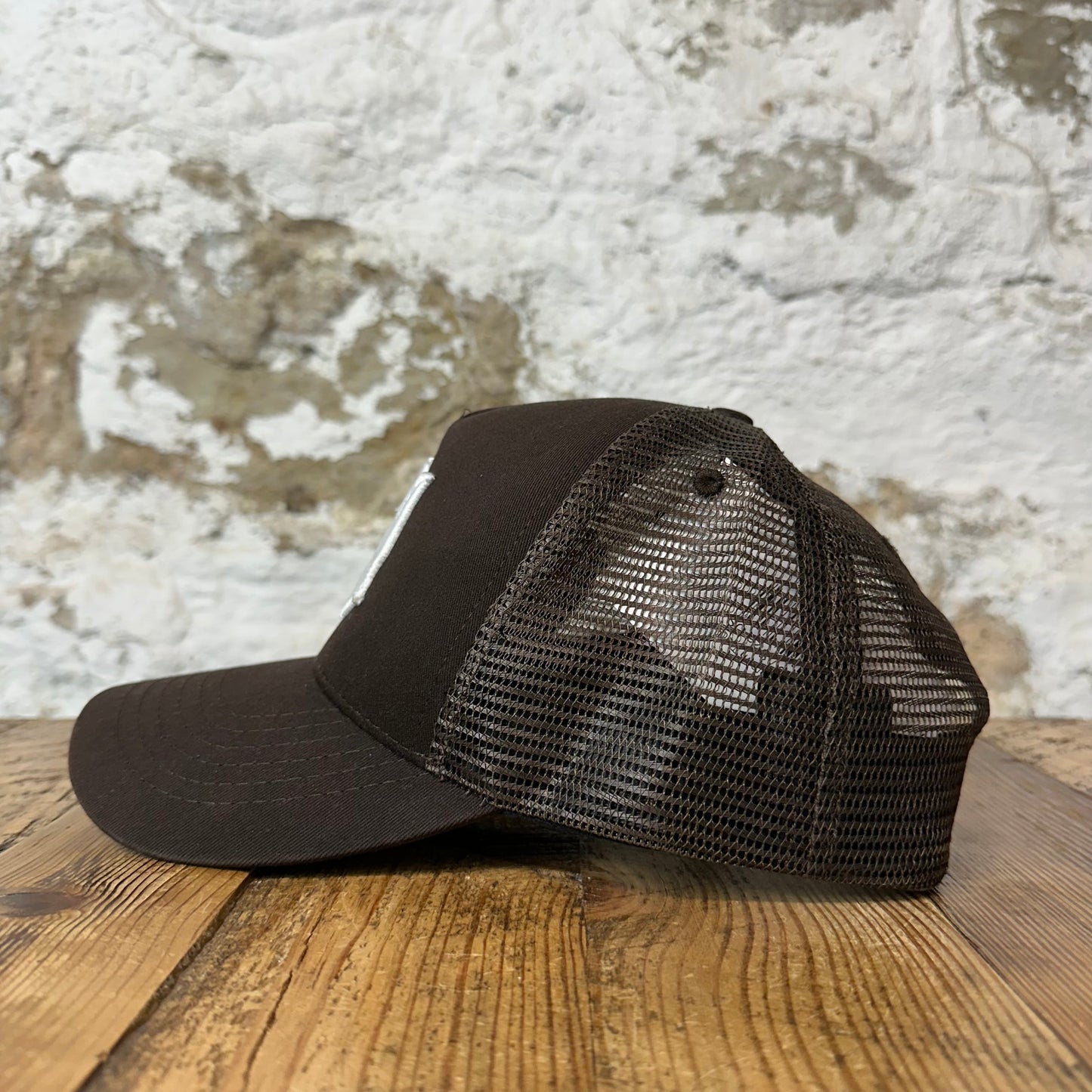 Amiri White AM Brown Trucker Hat