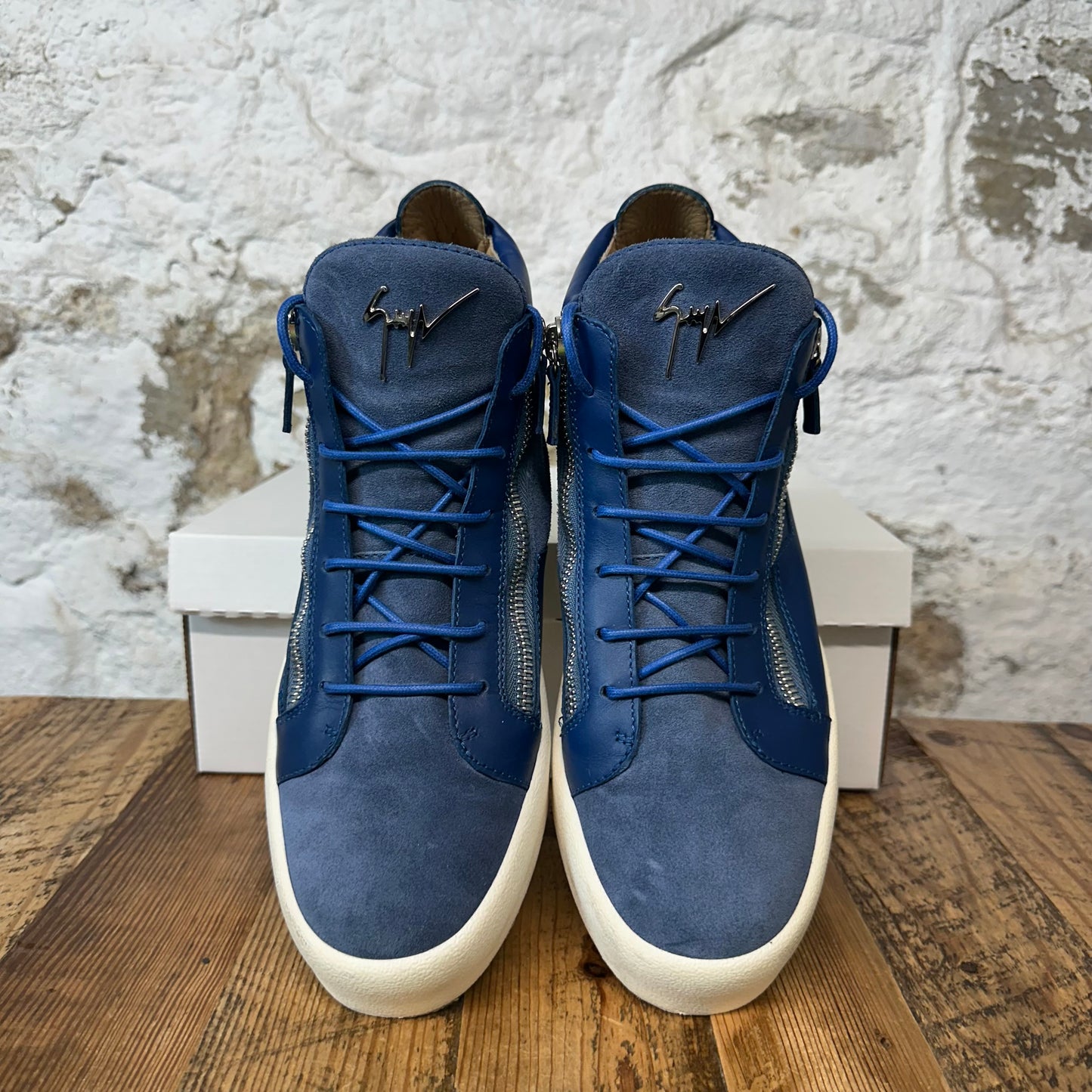 Guiseppe Zanotti Blue Suede Sneaker Sz 13 (46) No Box