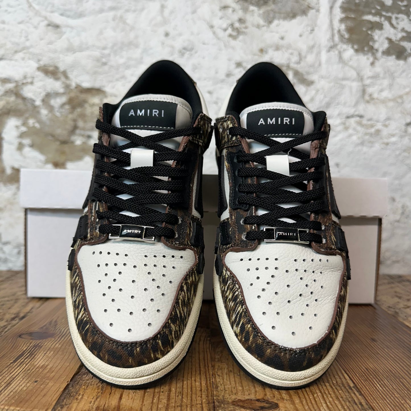 Amiri Black Skeleton Brown White Black Sneaker Sz 5 (37)