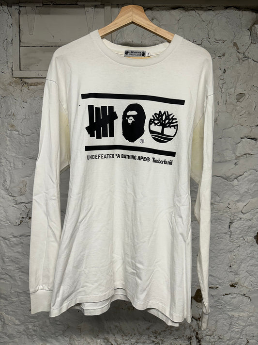 Bape Undefeated Timberland L/S White Sz XXL
