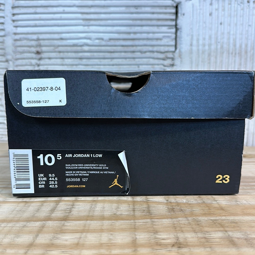 Air Jordan 1 Low Sail University Gold Black Sz 10.5