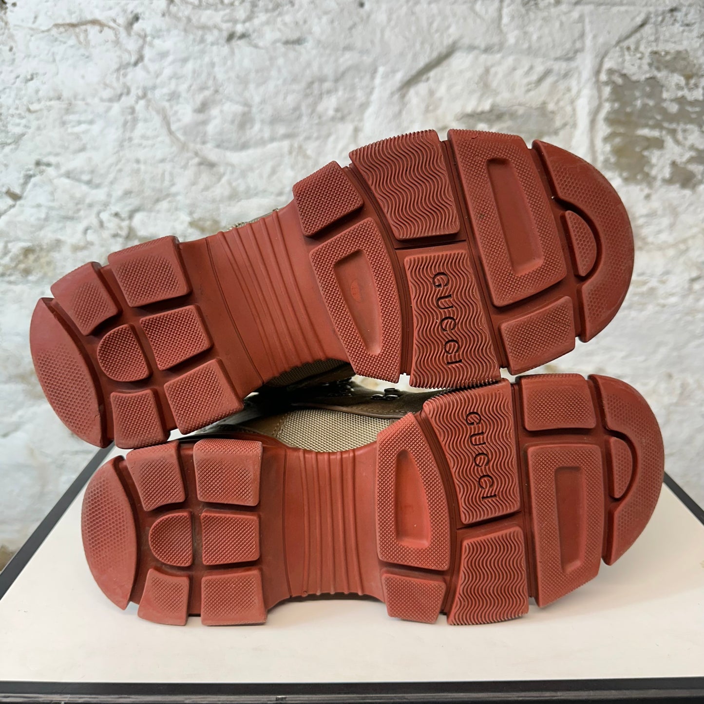 Gucci Flashtrek Brown Maroon Boot Sneaker Sz 7