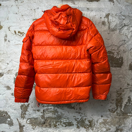Moncler Maya Guibbotto Orange Puffer Jacket Sz M (2)