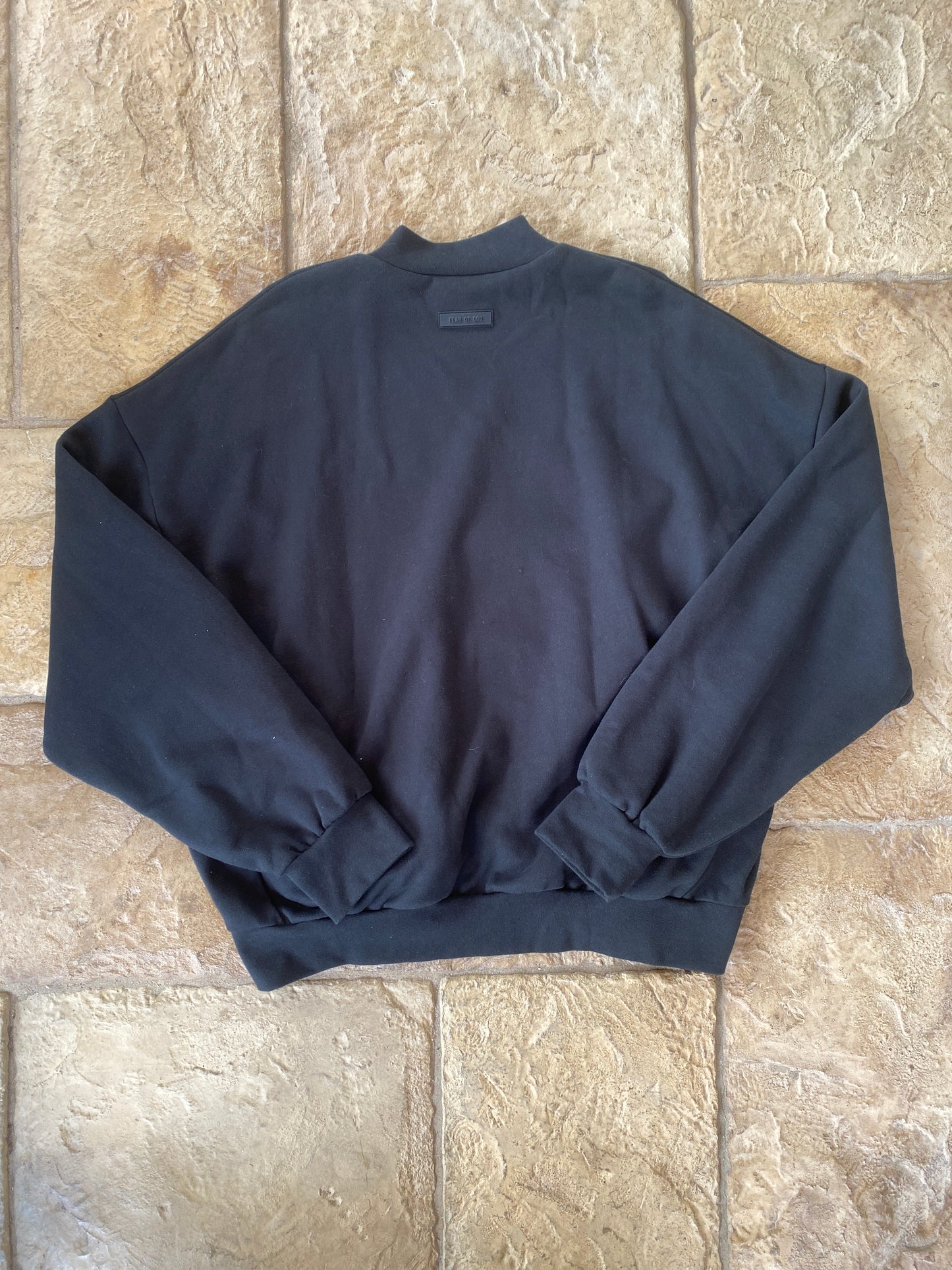 Fear of God Essentials Jet Black Arch Logo Mock Neck Sweater