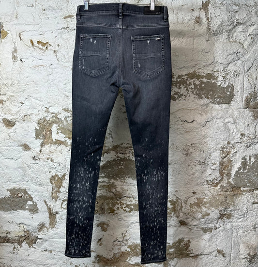 Amiri Knee Rip Shotgun Grey Denim Jeans Sz 32