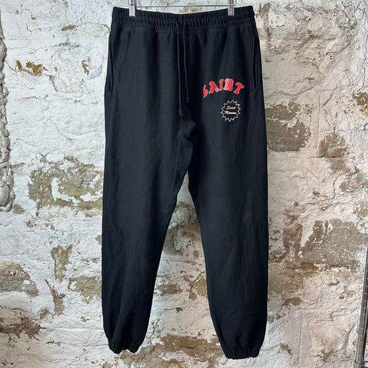 Saint Michael Red Arch Logo Black Sweatpants Sz L