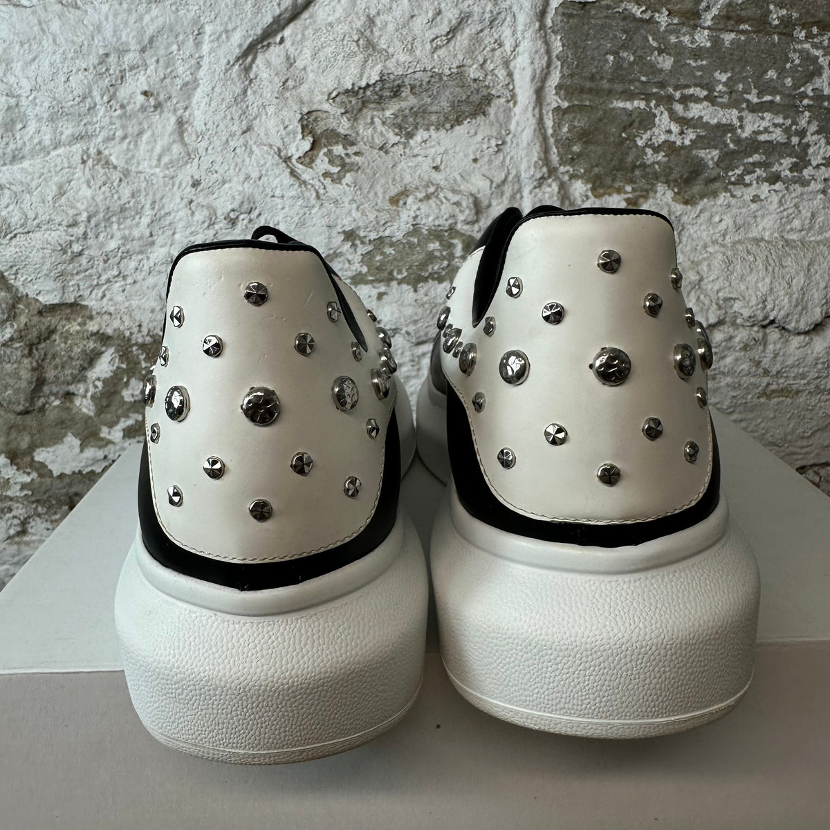 Alexander McQueen Studded Tab Black White Sneaker Sz 14 (47)