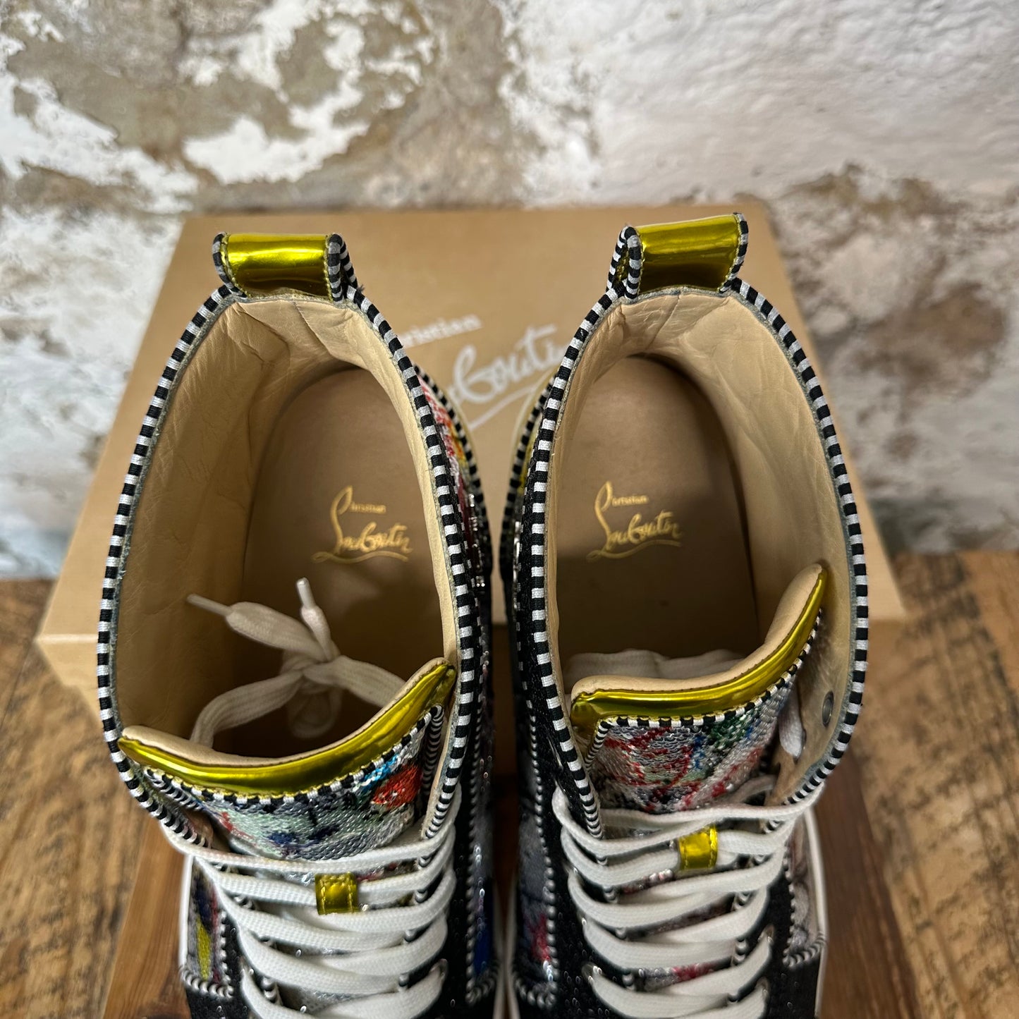 Christian Louboutin High Multicolor Sequen Sneaker Sz 12.5 (45.5)