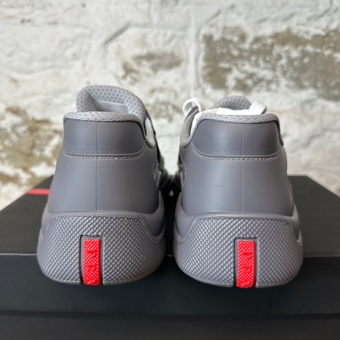Prada Americas Cup Grey Rubber Sneaker Sz 9 (42) DS
