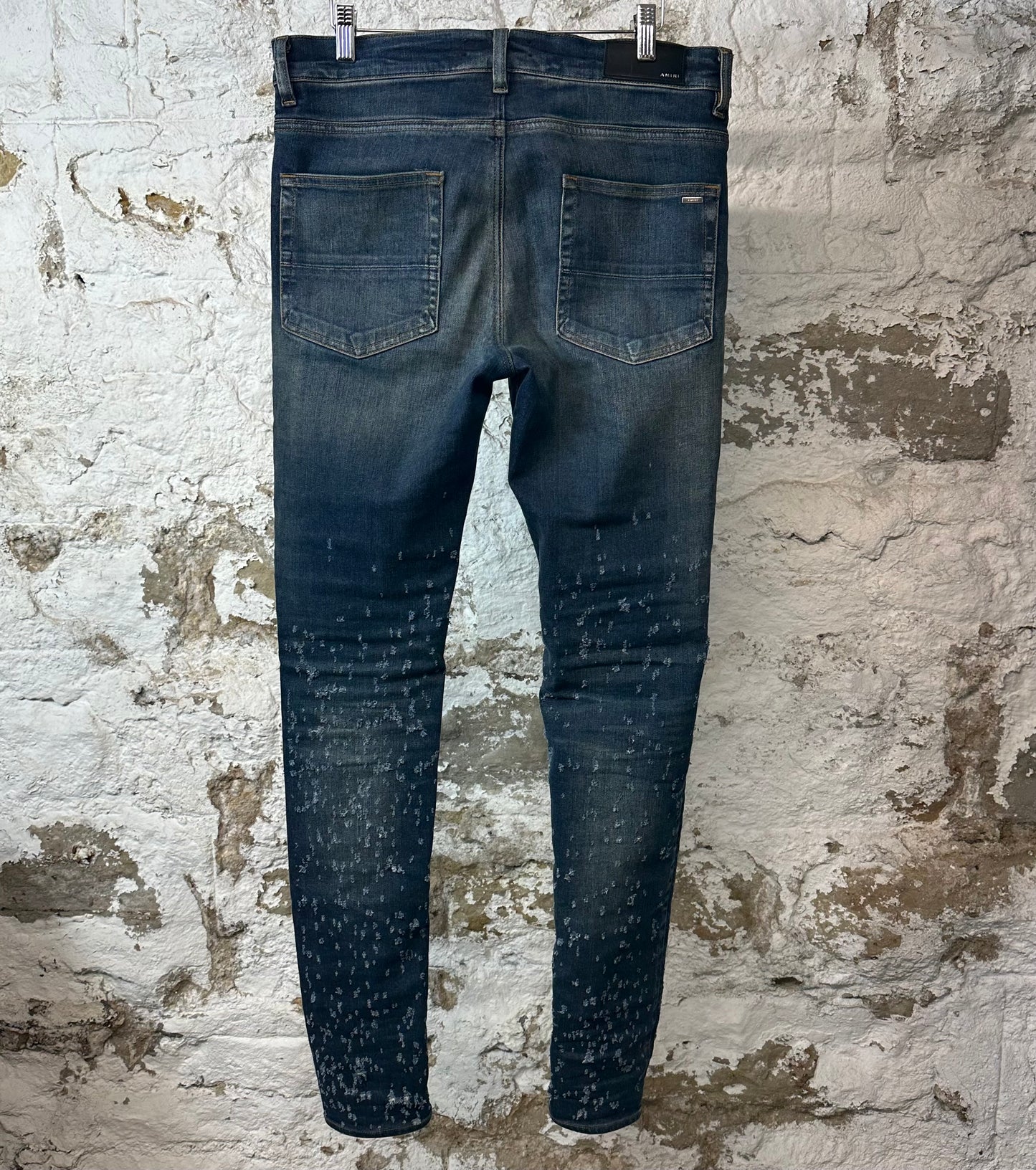 Amiri Plain Dark Blue Shotgun Denim Jeans Sz 32