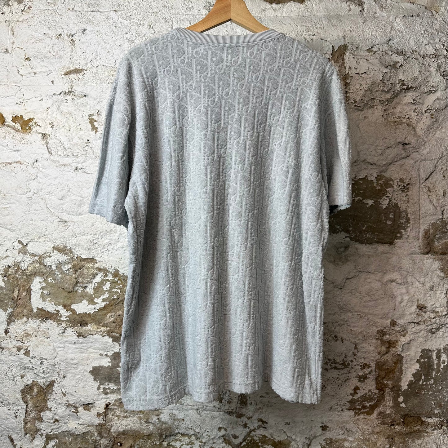 Dior Oblique Towel Monogram T-shirt Blue Sz L