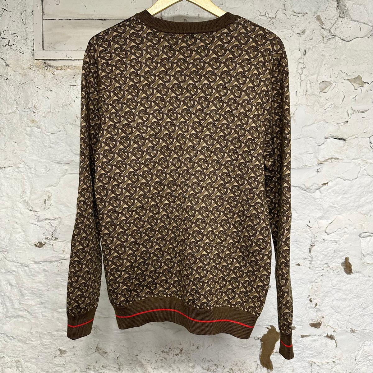 Burberry TB Monogram Crewneck Brown Sz M