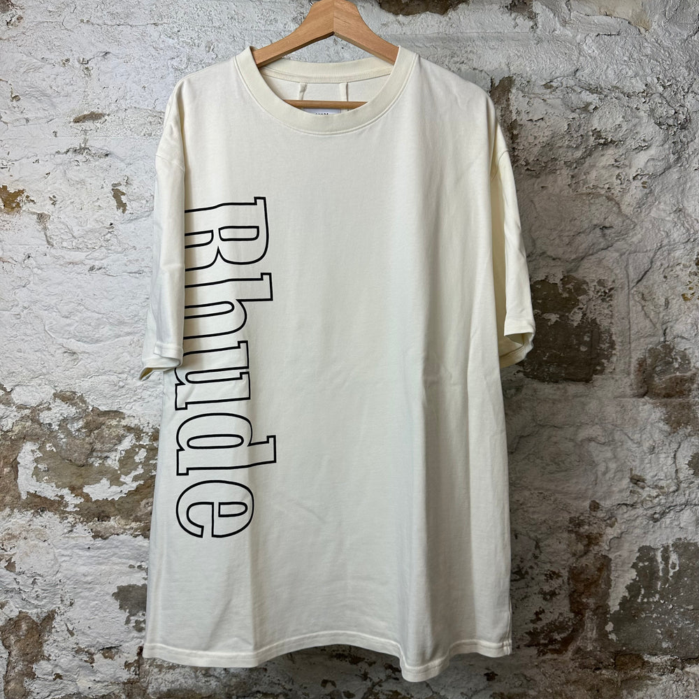 Rhude Vertical Spellout White T-Shirt Sz XL