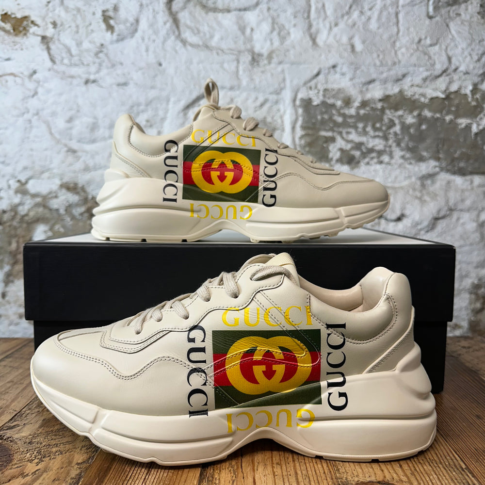 Gucci Rhyton Vintage Logo Cream Sneaker Sz 7