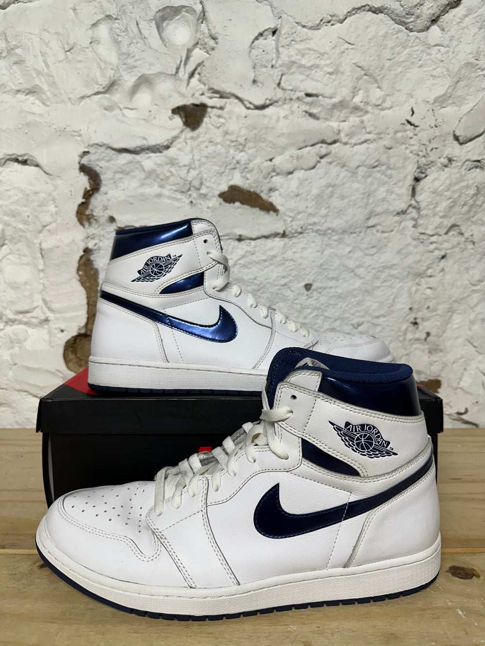 Air Jordan 1 High Metallic Navy Sz 13