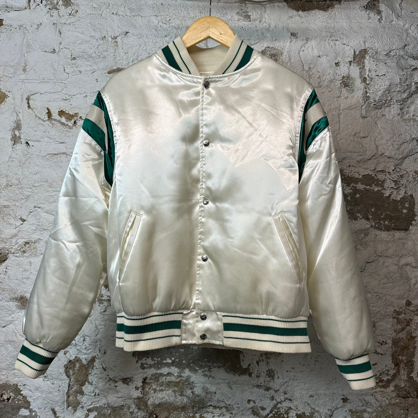 Rhude Green Cream Satin Varsity Jacket Sz XL (L)