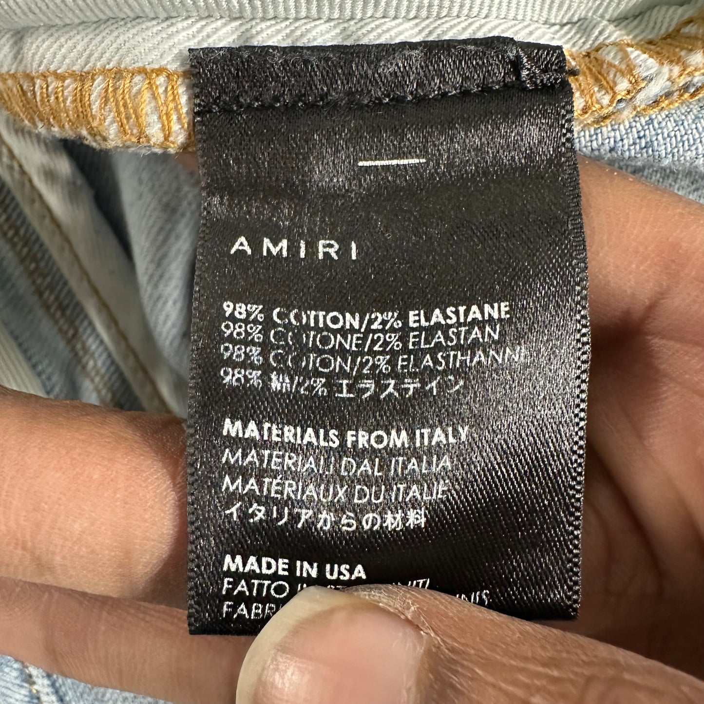 Amiri MX1 Black White Tie Dye Blue Denim Jeans Sz 34
