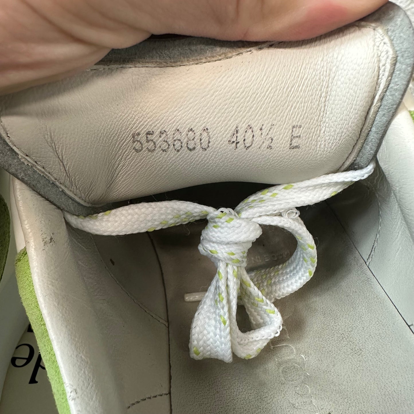 Alexander Mcqueen Green Suede Tab White Sneaker Sz 7.5 (40.5)