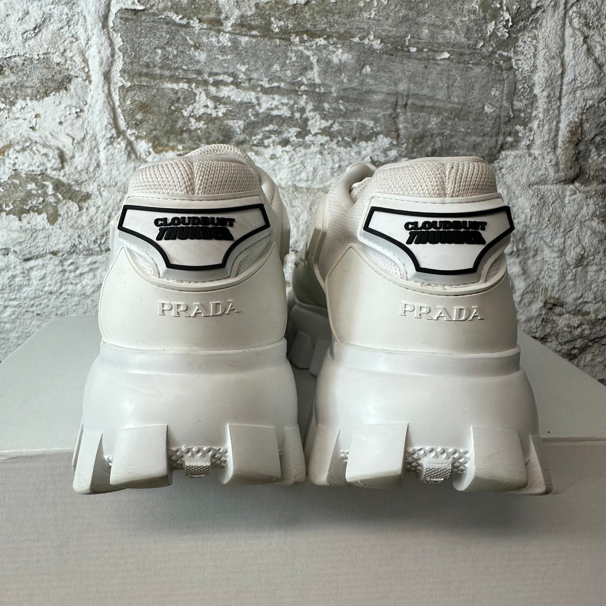 Prada Cloudbust Thunder Triple White Sneaker Sz 6 (38)