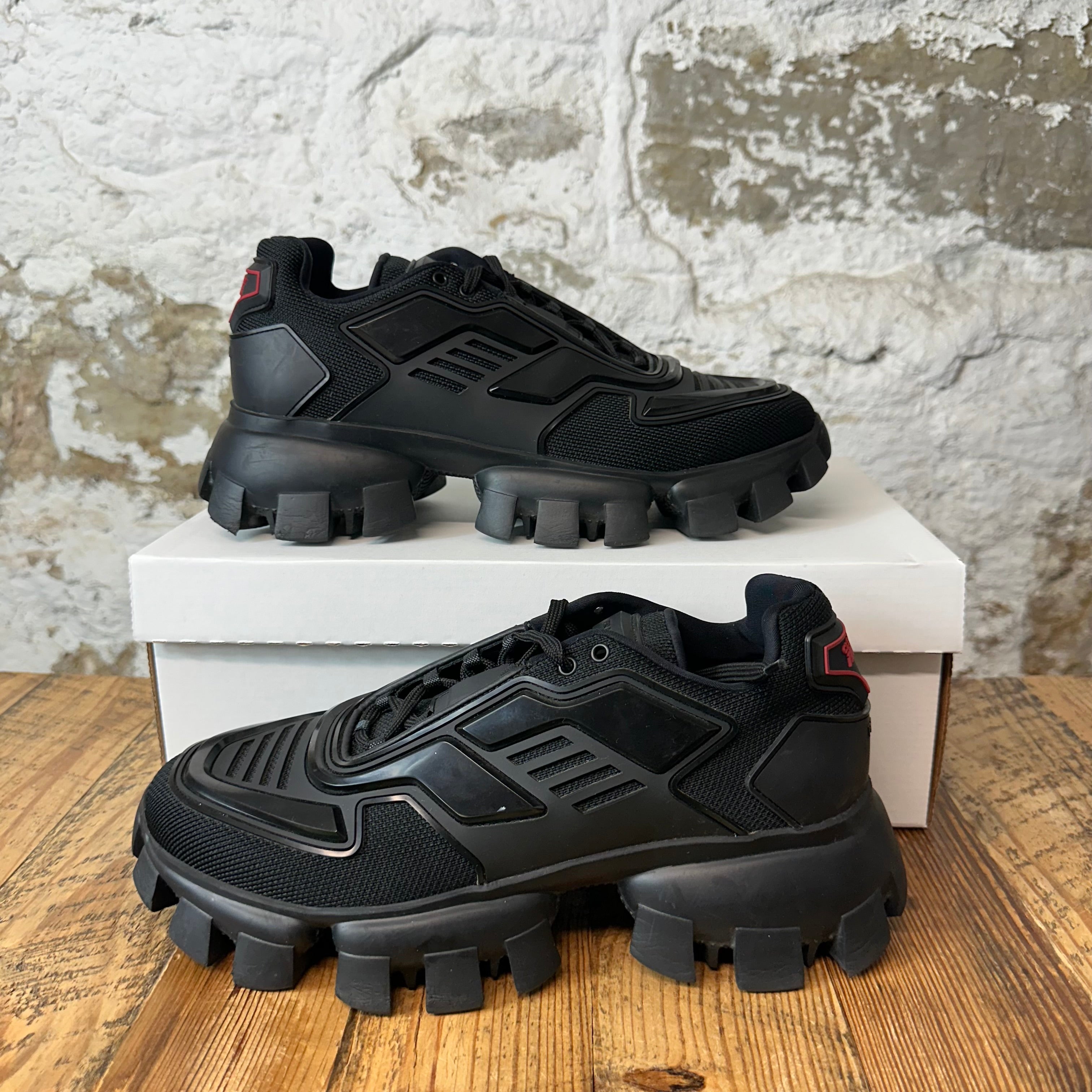 Prada Cloudbust Thunder Triple Black Sneaker Sz 7