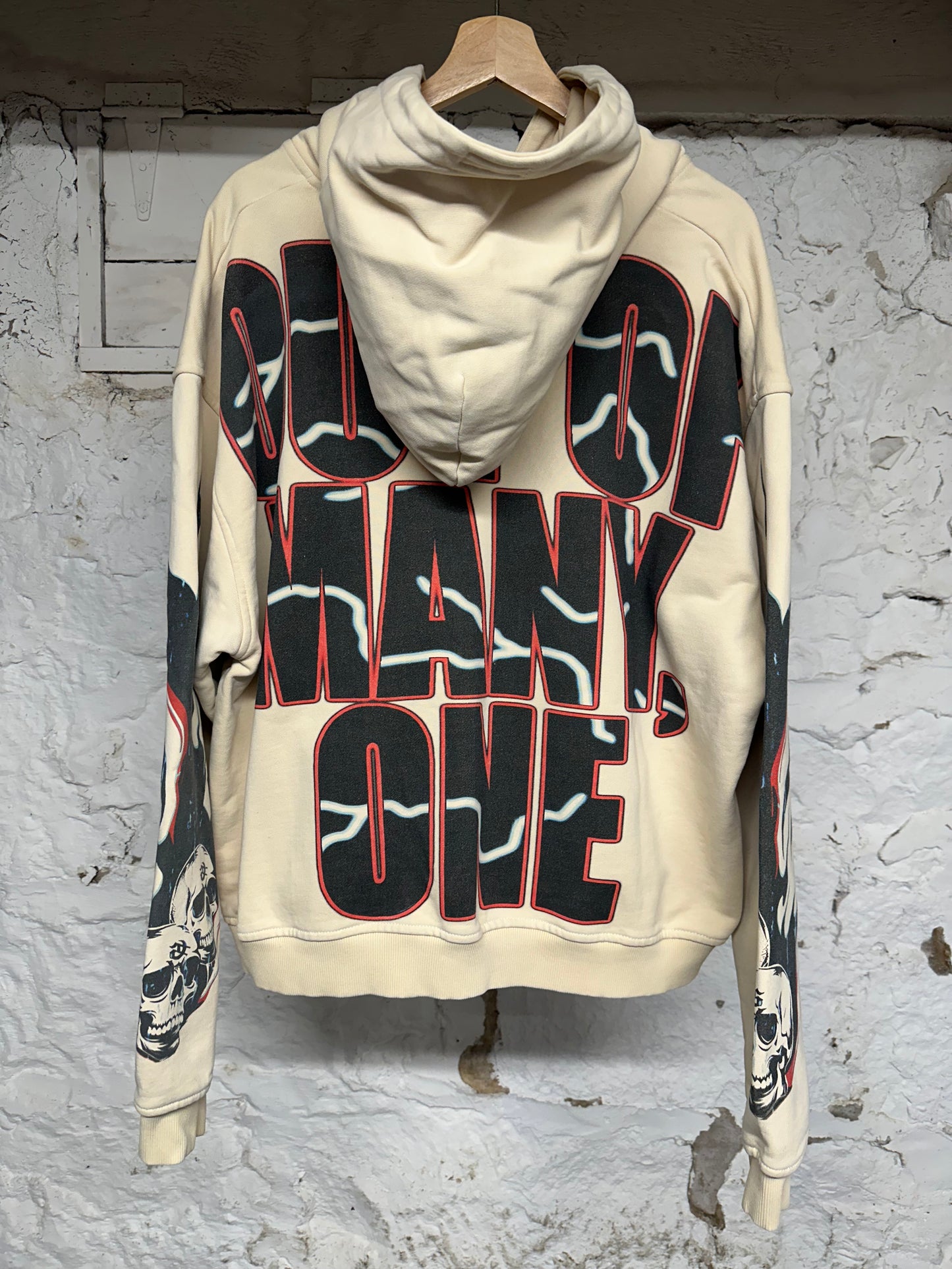 Godspeed Gas Station Skeleton Cream Hoodie Sz L