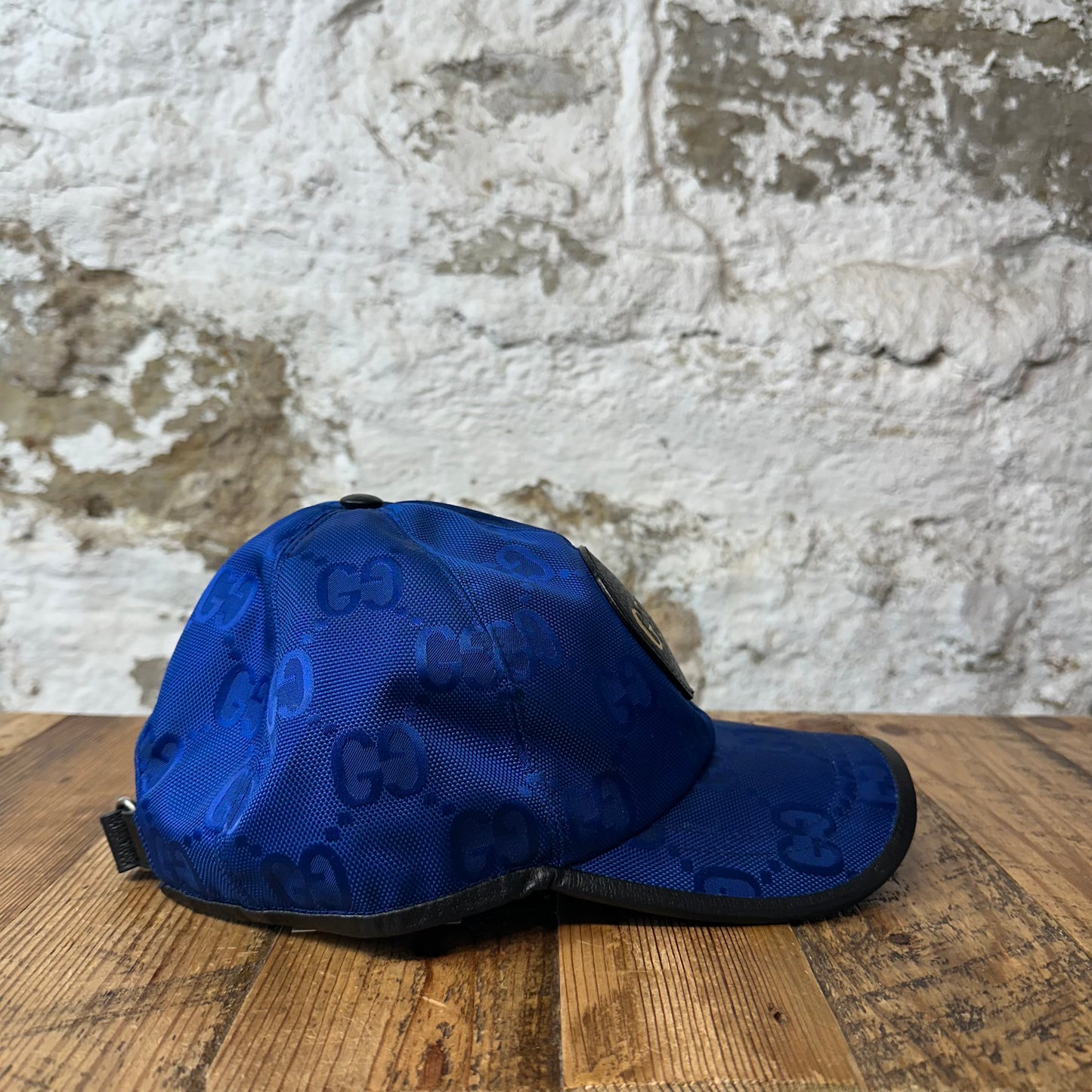 Gucci Blue Monogram Circle Logo Hat Sz L