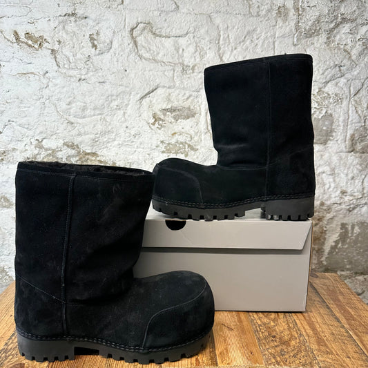 Balenciaga Alaska Fur High Suede Black Boot Sz 7 (40)