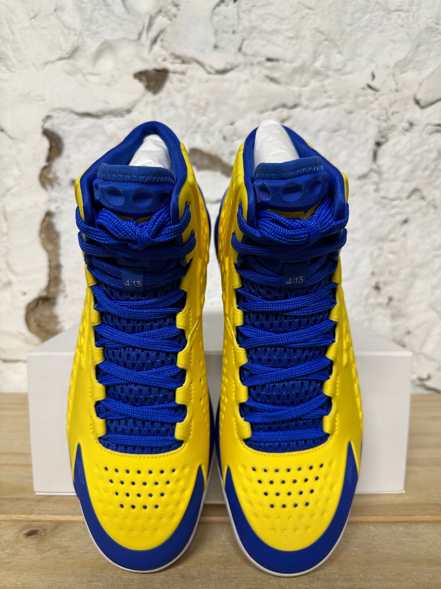 Under Armour Curry 1 Icon Custom Yellow Blue Sz 10 DS