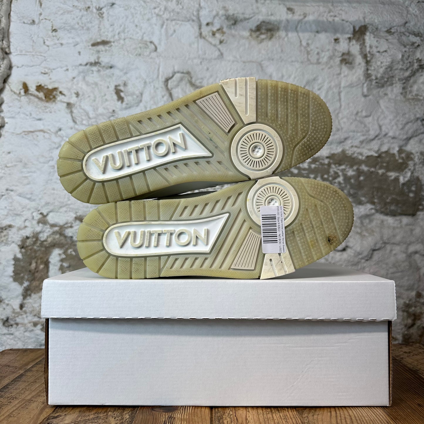 Louis Vuitton Triple White Leather Trainer Sneaker Sz 9.5 (8LV)