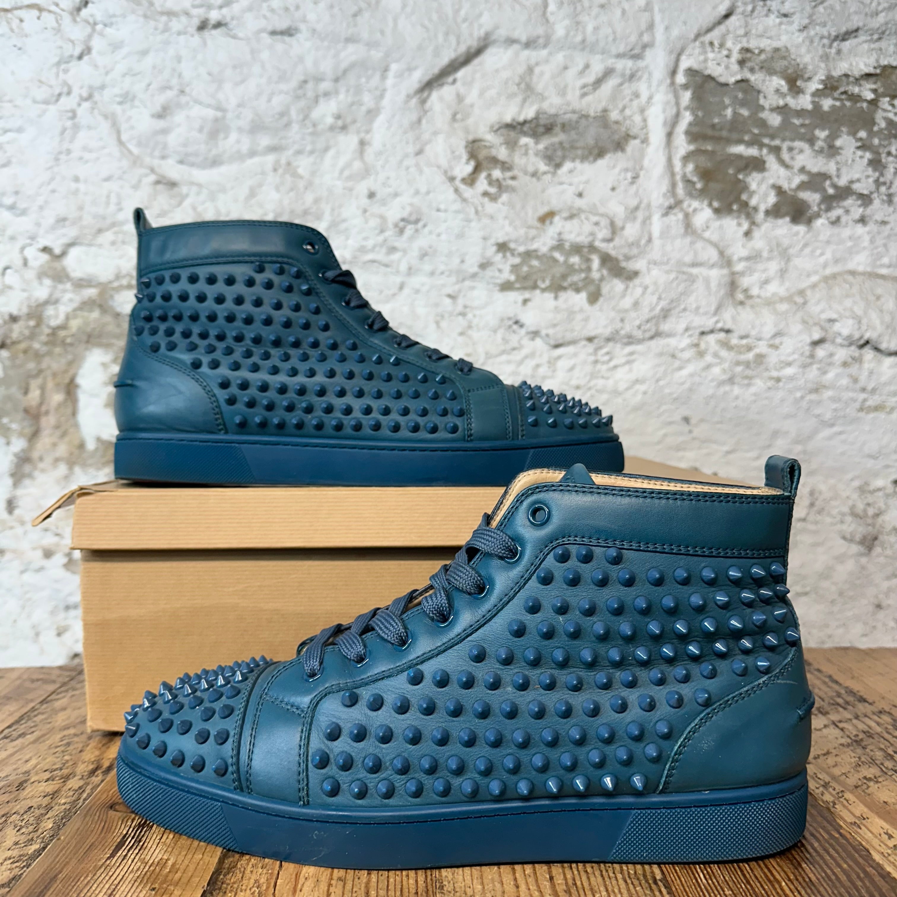 Christian Louboutin High Marine Blue Spike Sneaker Sz 11 (44)