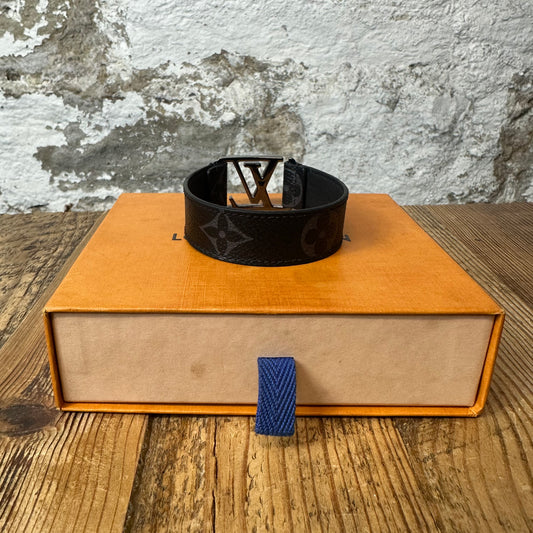 Louis Vuitton Graphite Hockenheim Bracelet Sz 21 W/ Box