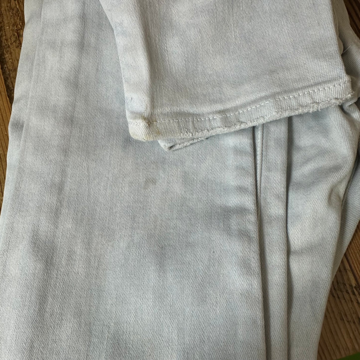 Amiri MX1 Light Blue Leather Light Washed Blue Denim Jeans Sz 28