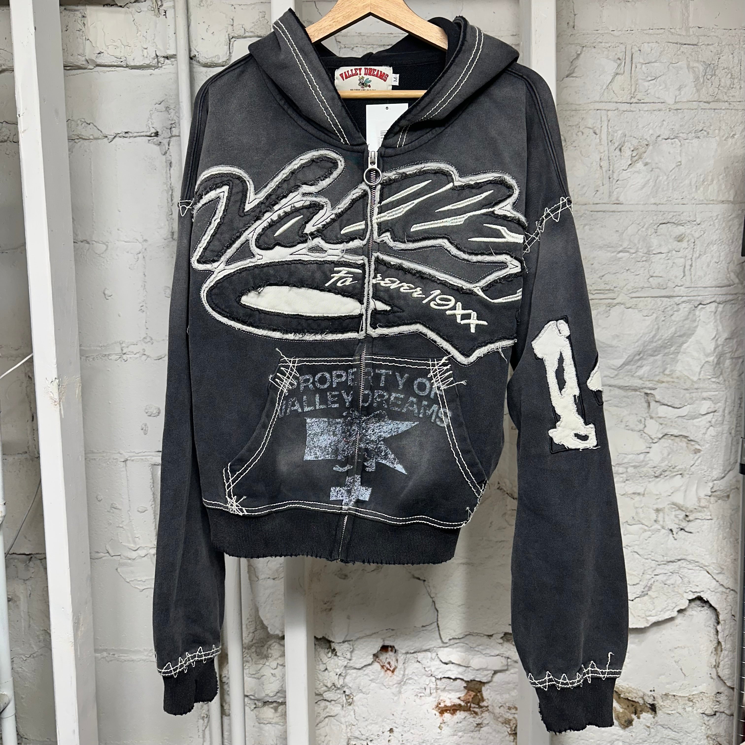 Vale Religion Black Zip Up Hoodie Sz M
