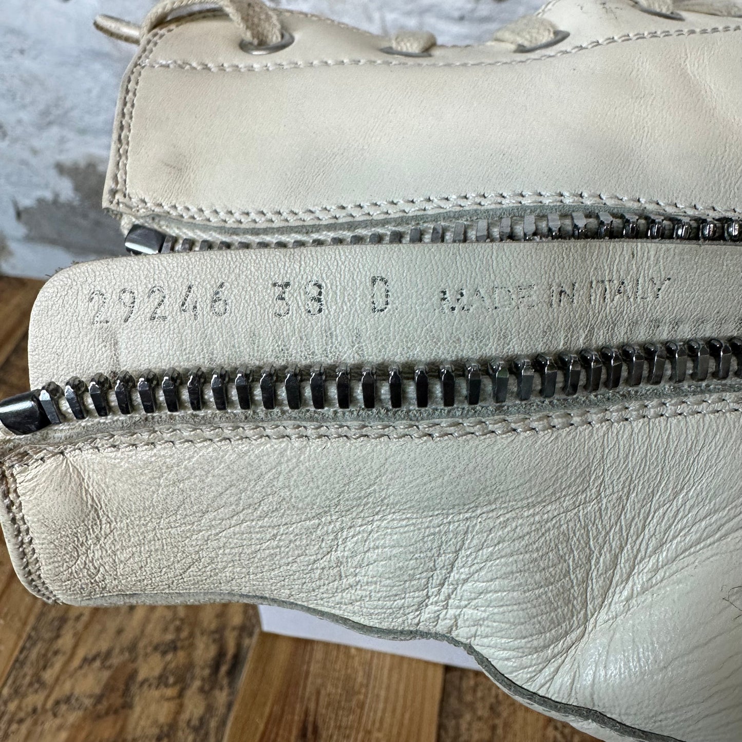 Rick Owens High Natural Milk Sneaker Sz 6 (38)