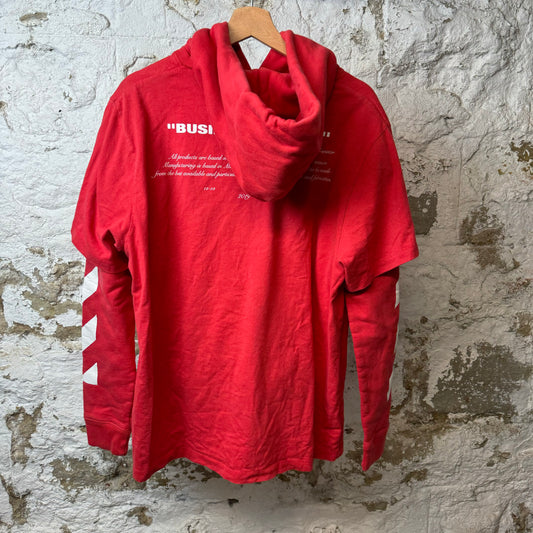 Off-White Bernini Hoodie L/s Red Sz M