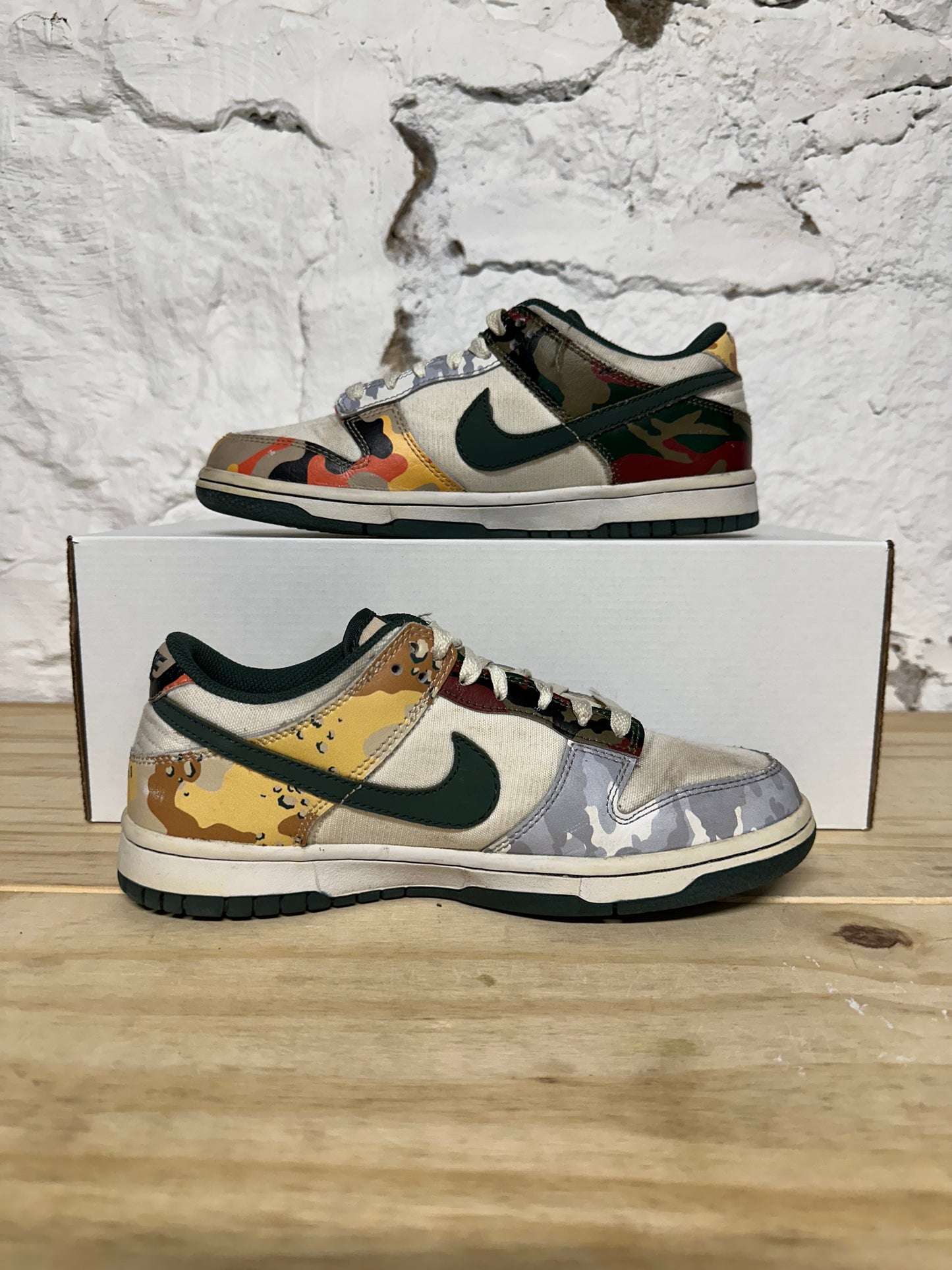 Nike Dunk Low Sail Multi-Camo Sz 5.5Y