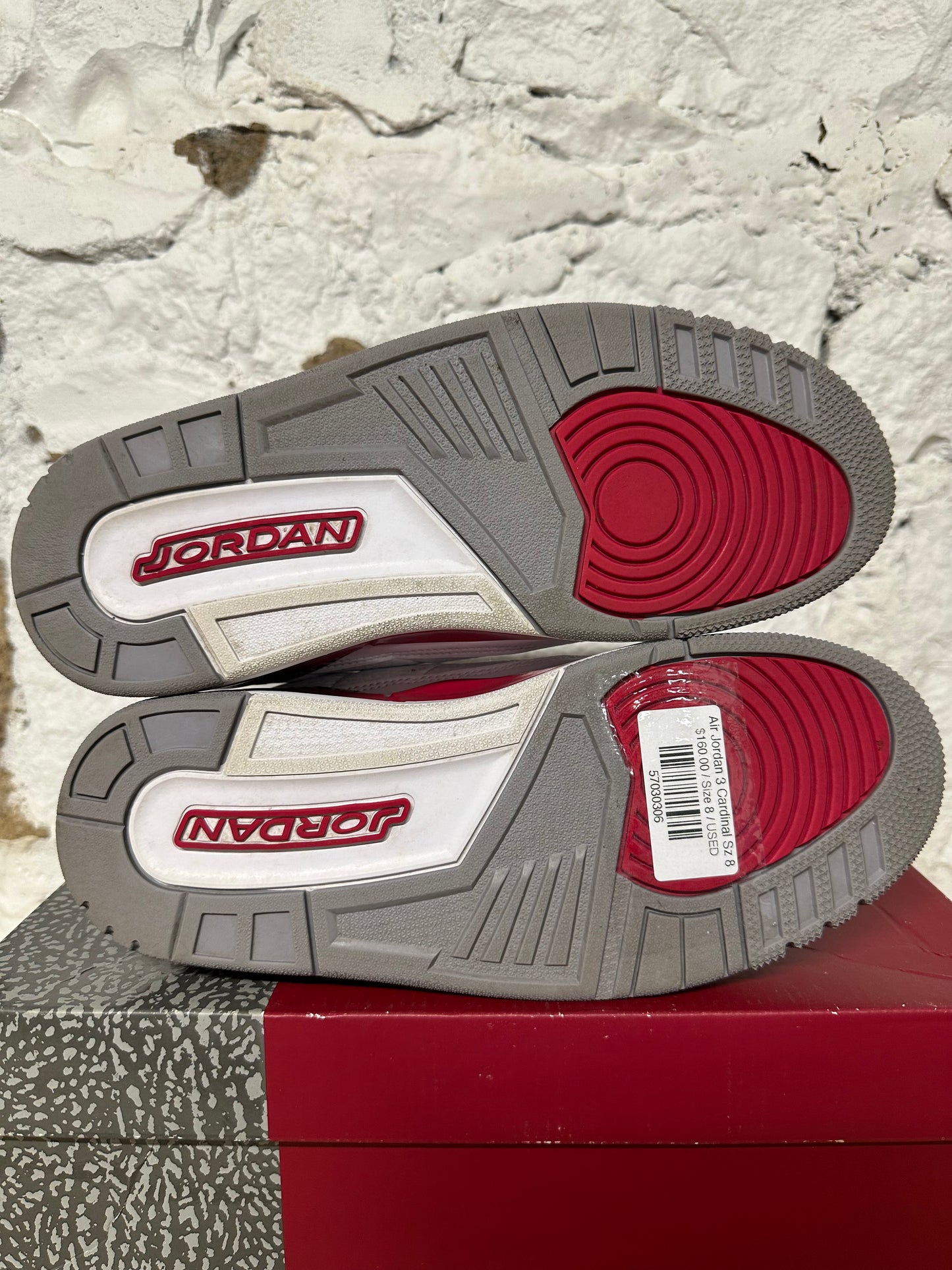 Air Jordan 3 Cardinal Sz 8