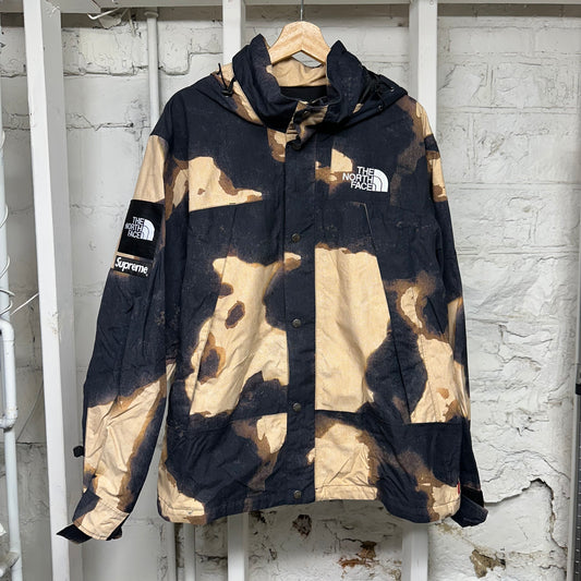 Supreme The North Face Bleached Denim Print Mountian Jacket Sz L